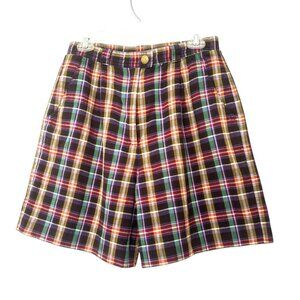 Vintage Madras Plaid Shorts Size 12 Preppy Collegiate Lily's of Beverly Hills